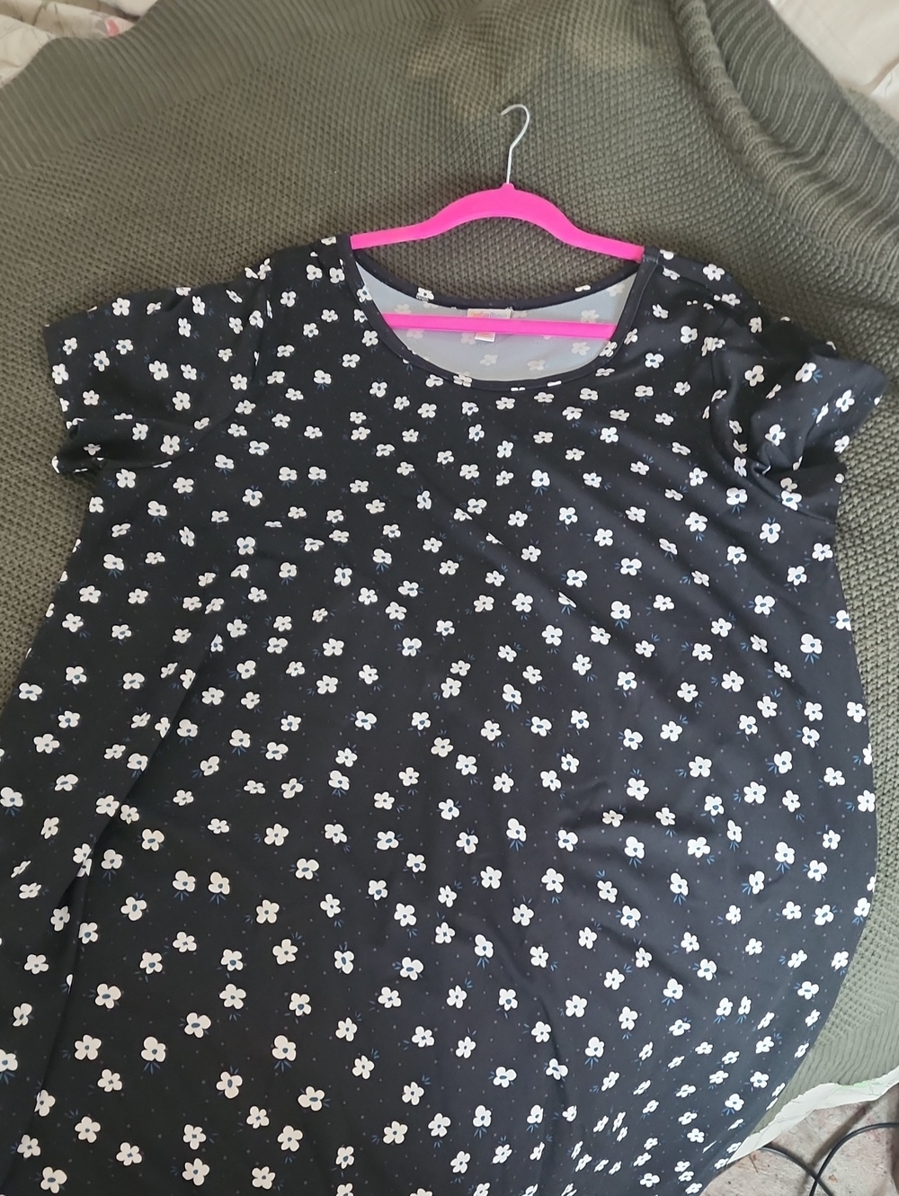 LuLaRoe Black Carly with White Floral Print